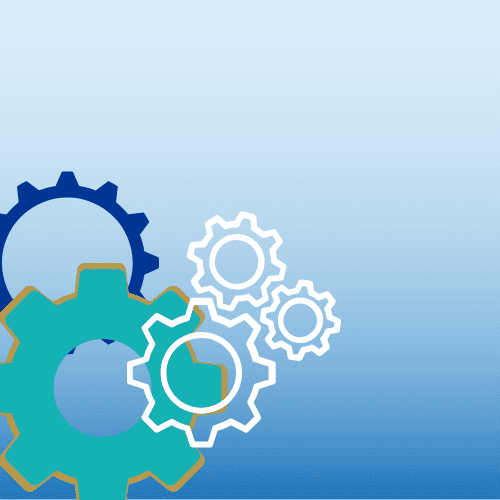 mixed gears on a blue fading background